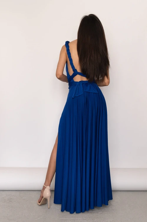 Asturia - długa sukienka z wiązaną górą chabrowa (5).jpg