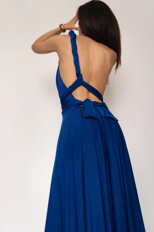 Asturia - długa sukienka z wiązaną górą chabrowa (9).jpg