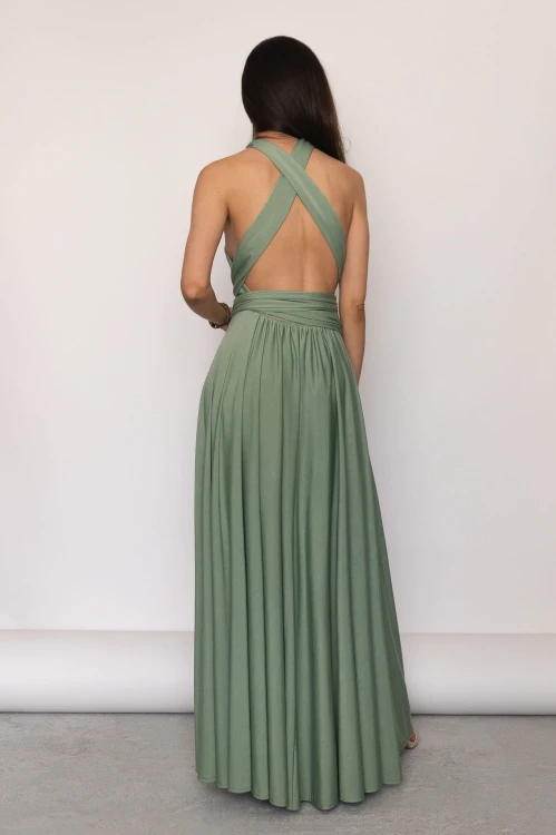 Asturia - długa sukienka z wiązaną górą pistacjowa (5).jpg