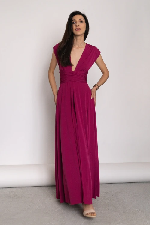 Asturia - długa sukienka z wiązaną górą malinowa (2).jpg
