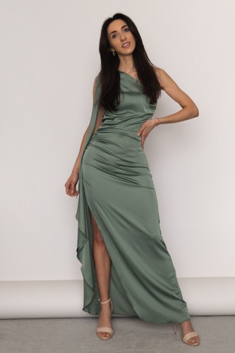Almada - satynowa sukienka z rozcięciem na nodze pistacjowa (2).jpg
