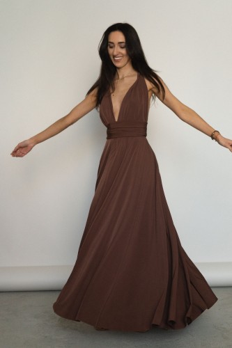 Asturia - długa sukienka z wiązaną górą brązowa (2).jpg