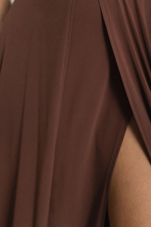 Asturia - długa sukienka z wiązaną górą brązowa (12).jpg