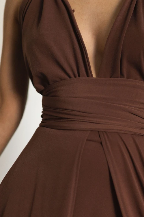 Asturia - długa sukienka z wiązaną górą brązowa (14).jpg