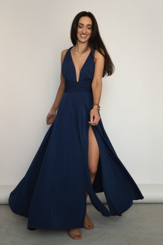 Asturia - długa sukienka z wiązaną górą granatowa (1).jpg