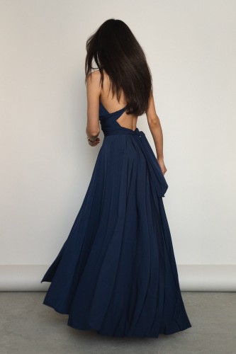 Asturia - długa sukienka z wiązaną górą granatowa (2).jpg