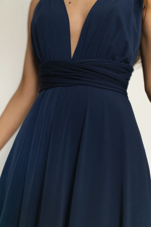 Asturia - długa sukienka z wiązaną górą granatowa (9).jpg