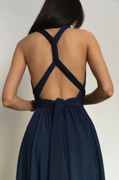 Asturia - długa sukienka z wiązaną górą granatowa (10).jpg