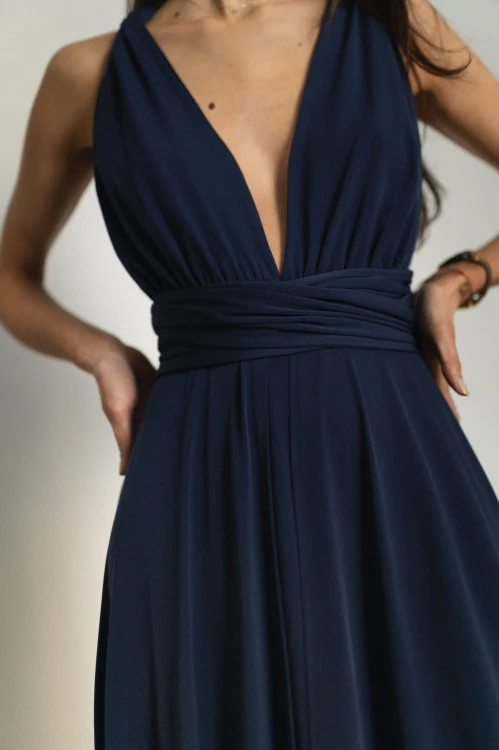 Asturia - długa sukienka z wiązaną górą granatowa (16).jpg