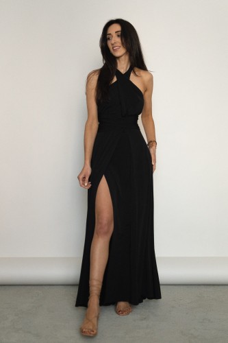 Asturia - długa sukienka z wiązaną górą czarna (2).jpg