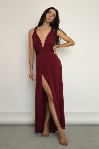 Asturia - długa sukienka z wiązaną górą bordowa (1).jpg