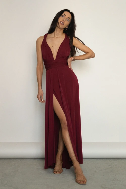 Asturia - długa sukienka z wiązaną górą bordowa (1).jpg