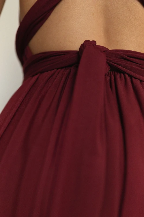 Asturia - długa sukienka z wiązaną górą bordowa (11).jpg