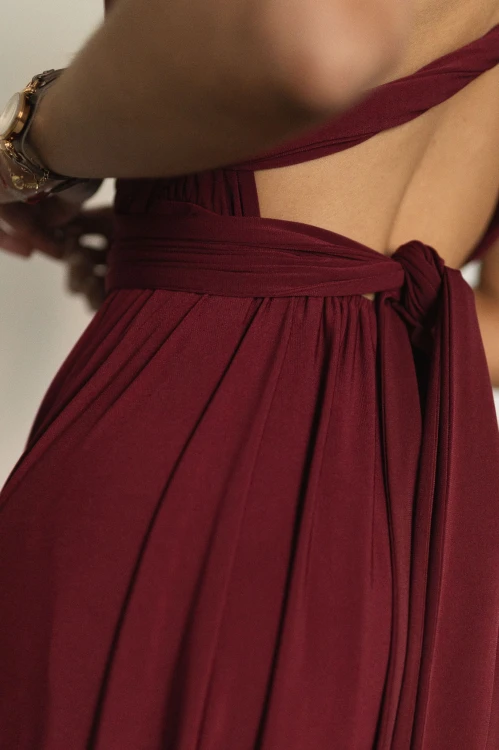Asturia - długa sukienka z wiązaną górą bordowa (13).jpg