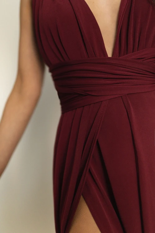 Asturia - długa sukienka z wiązaną górą bordowa (14).jpg