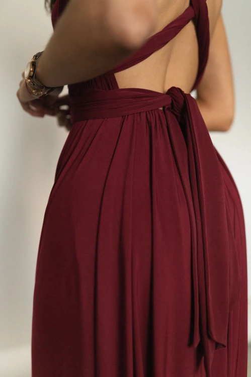 Asturia - długa sukienka z wiązaną górą bordowa (16).jpg