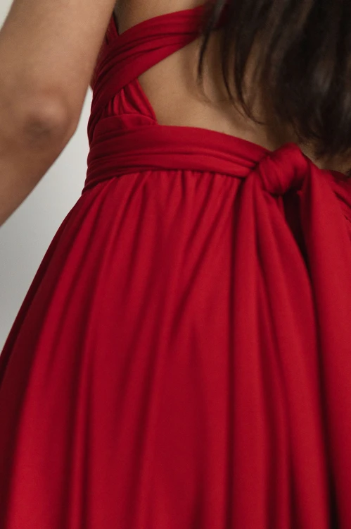 Asturia - długa sukienka z wiązaną górą czerwona (12).jpg