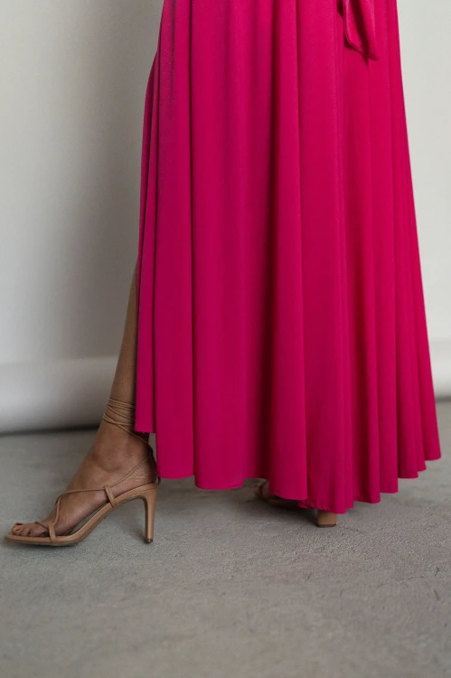 Asturia - długa sukienka z wiązaną górą fuksja (14).jpg