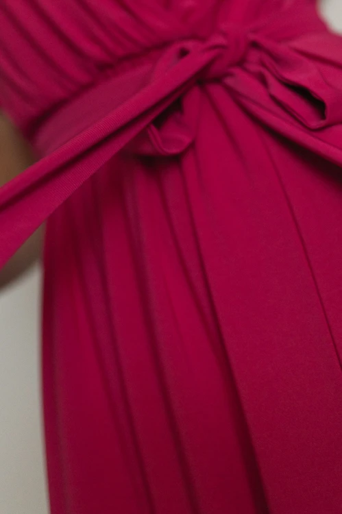 Chicago - sukienka maxi z dekoltem i rozcięciem fuksjowa - 9.jpg