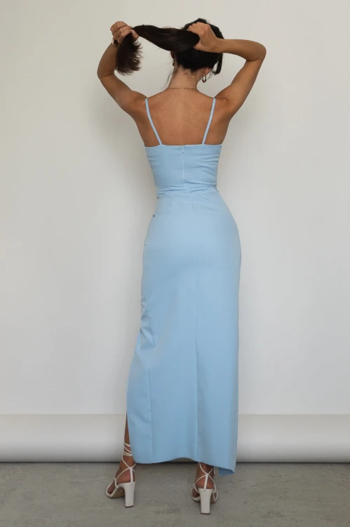 Oreja - sukienka maxi na ramiączkach błękitna - 3.jpg