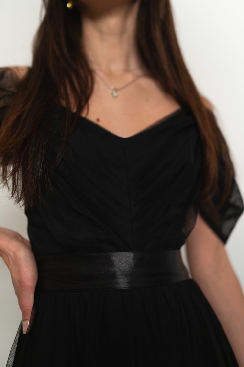 Parla - tiulowa sukienka maxi hiszpanka czarna - 6.jpg