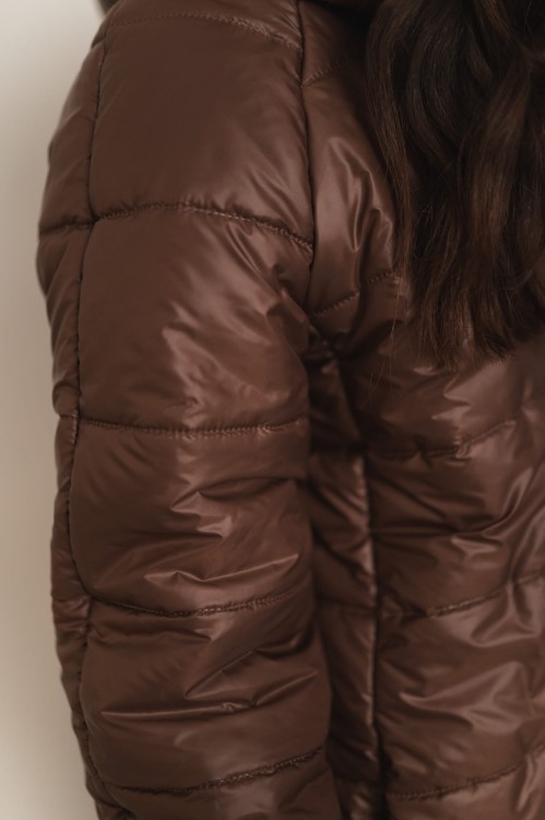 Blanket - długa kurtka z kapturem czekoladowa - 6.jpg