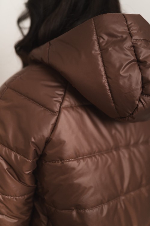 Blanket - długa kurtka z kapturem czekoladowa - 8.jpg