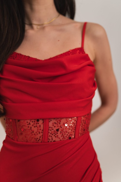 Kordoba - sukienka maxi z ozdobnym gorsetem z cekinami czerwona - 6.jpg