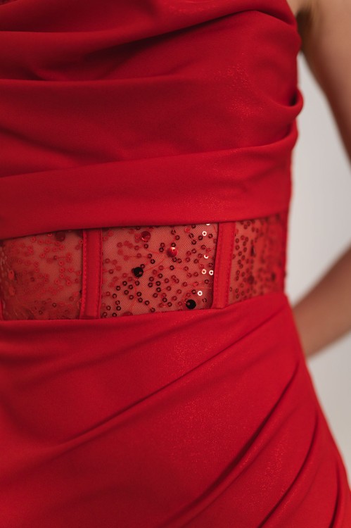 Kordoba - sukienka maxi z ozdobnym gorsetem z cekinami czerwona - 8.jpg