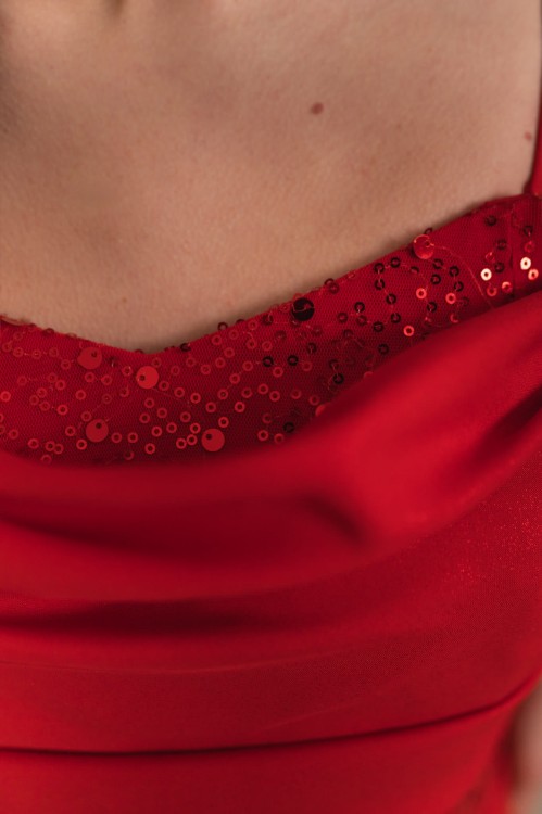 Kordoba - sukienka maxi z ozdobnym gorsetem z cekinami czerwona - 10.jpg