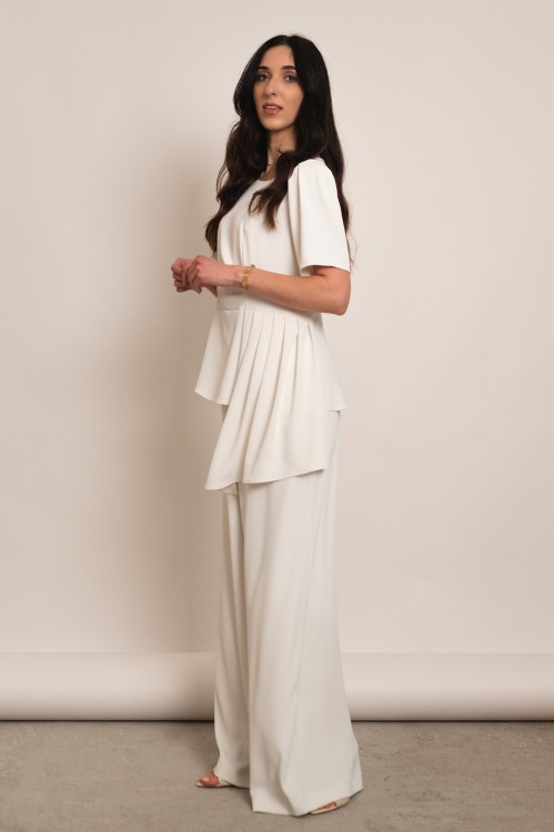 Astros - elegancki komplet z szerokimi spodniam biały - 3.jpg