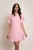 Haga - wizytowa sukienka mini z krótkim rękawem pudrowy róż - 2.jpg