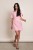 Haga - wizytowa sukienka mini z krótkim rękawem pudrowy róż - 3.jpg