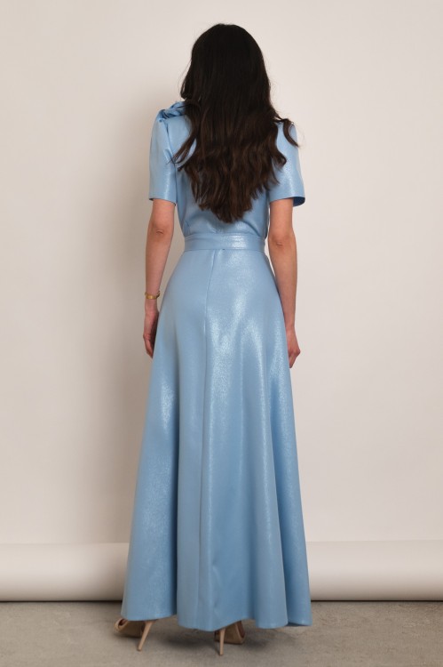 Tropea - błyszcząca sukienka maxi z różami błękitna - 4.jpg