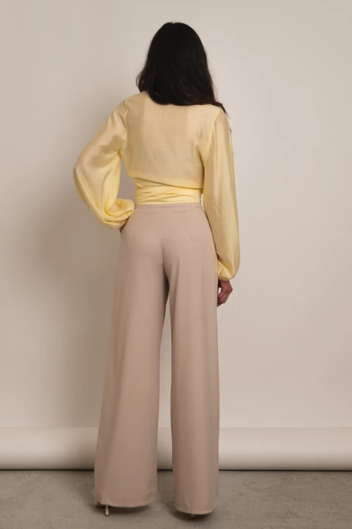 Fez - wiskozowa wiązana bluzka w kolorze żółtym - 5.jpg