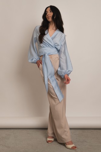 Fez - wiskozowa wiązana bluzka błękitna - 2.jpg