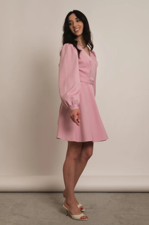 Nea - kopertowa sukienka na długi rękaw dusty rose - 3.jpg