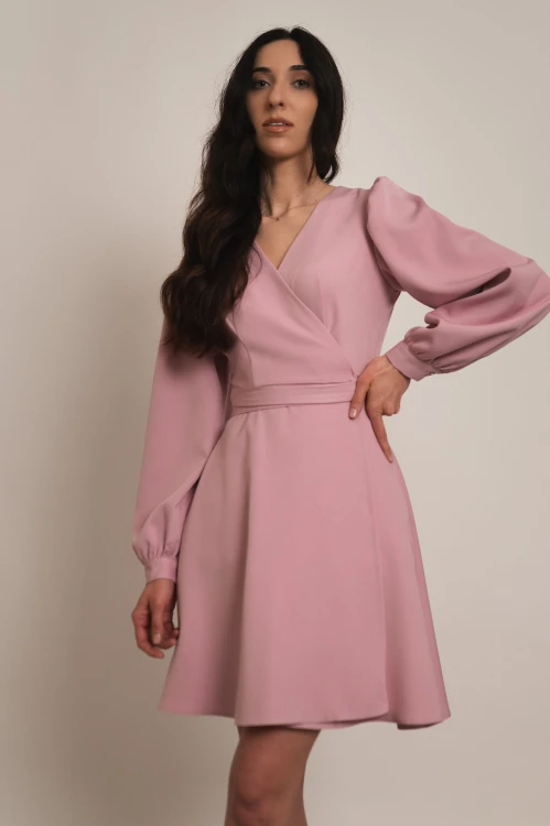 Nea - kopertowa sukienka na długi rękaw dusty rose - 4.jpg