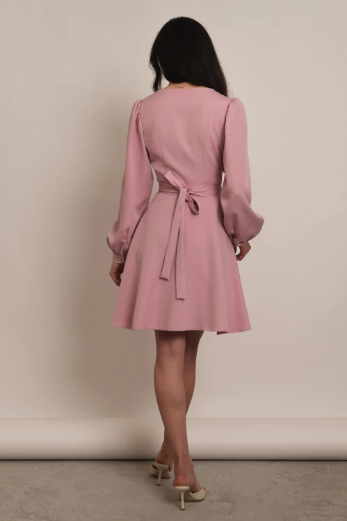 Nea - kopertowa sukienka na długi rękaw dusty rose - 5.jpg