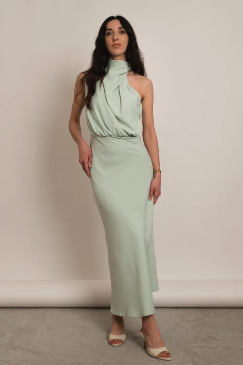 Perama - sukienka maxi z zabudowanym dekoltem w kolorze szałwiowym - 1.jpg