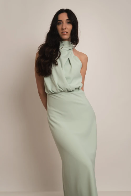 Perama - sukienka maxi z zabudowanym dekoltem w kolorze szałwiowym - 5.jpg