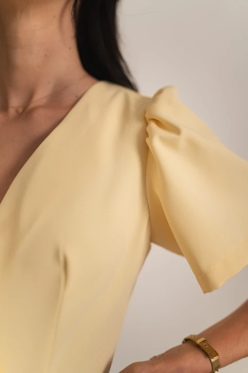 Salamina - kopertowa sukienka mini na krótki rękaw żółta - 10.jpg