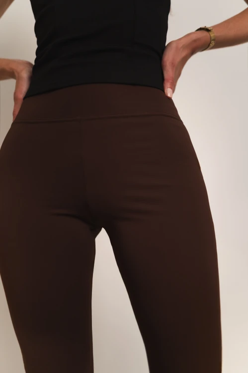 Agrinio - legginsy dzwony z lycry brązowe - 7.jpg