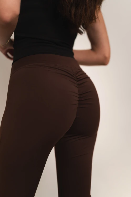 Agrinio - legginsy dzwony z lycry brązowe - 8.jpg